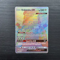 Stakataka Gx 176/168 Celestial Storm Secret Rainbow Rare Pokemon Card - Image 1