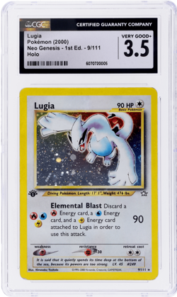 2000 Pokemon Neo Genesis Lugia 1st Edition Holo #9 CGC 3.5 - Image 1