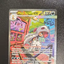 Pokemon Mega Scrafty EX ASCEn Holo Mega Evolution Card 285/217 English - Image 1