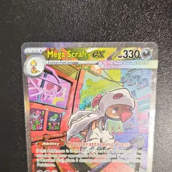 Pokemon Mega Scrafty EX ASCEn Holo Mega Evolution Card 285/217 English - Image 3