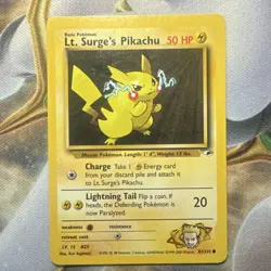 Pokemon Lt. Surge's Pikachu 8/132 Gym Heroes 50HP Common Regular Wizards - Image 1