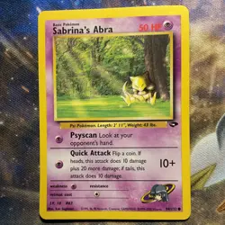 Pokemon Sabrina's Abra 94/132 Gym Challenge 50HP Common Regular Wizards - Image 1