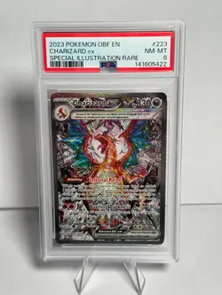 2023 POKEMON OBSIDIAN FLAMES CHARIZARD EX SIR #223/197 - PSA 8 NM-MT - Image 1