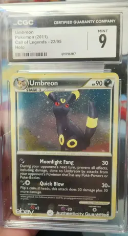 "ERROR" CGC 9 MINT Umbreon 2011 Call of Legends 22/95 Holo Pokemon Card - Image 5