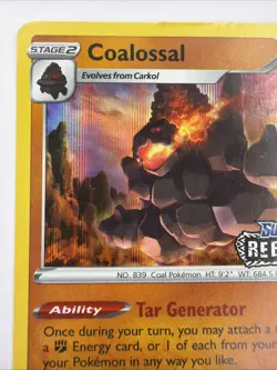 Pokemon Card Coalossal SWSH024 Black Star Promo STAMPED Rebel Clash MP Dmg - Image 3