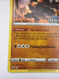 Pokemon Card Coalossal SWSH024 Black Star Promo STAMPED Rebel Clash MP Dmg - Image 4
