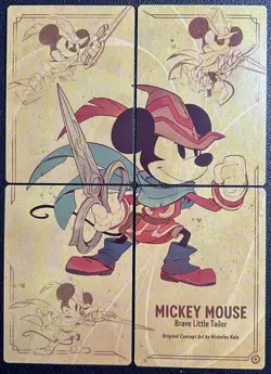 Disney Lorcana TCG Mickey Mouse Brave Little Tailor Complete 4 Card Puzzle Set - Image 1