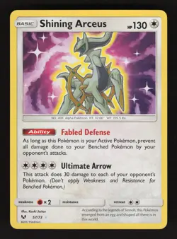 Shining Arceus 57/73 Pokemon Shining Legends Holo Card - Image 1
