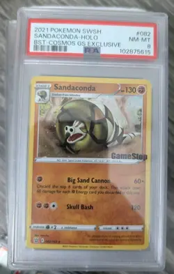 Sandaconda Holo #82 PSA 8 Graded Pokemon Card Cosmos Game Stop Exclusive - Image 1