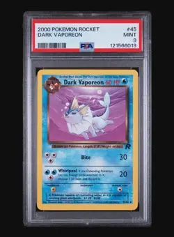 VAPOREON 45/82 - TEAM ROCKET 1999 POKEMON CARD - POP 272 PSA 9 MINT - Image 2