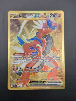 Koraidon ex 254/198 Scarlet & Violet Full Art Gold Secret Rare Pokemon Card - Image 1