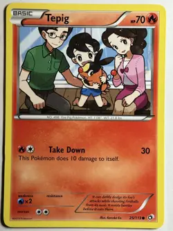 Tepig Legendary Treasures 25/113 MP-LP Pokemon Card - Image 1