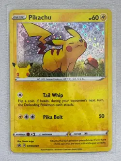 Pikachu SWSH039 Holofoil Promo Miscellaneous Cards & Products Pokemon Near Mint - Image 1