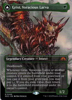 MTG Grist, Voracious Larva (Borderless) (446) | NM | Modern Horizons 3 {MH3} - Image 1