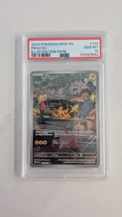 Pikachu 173/165 Illustration Rare PSA 10 Pokemon TCG S&V MEW - Image 1