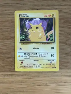 Pokemon TCG Base Set Pikachu E3 Promo Yellow Cheeks Unlimited 58/102 - Image 1