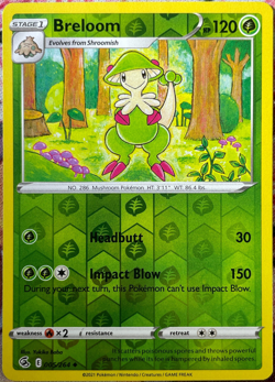 Breloom Reverse Holo - 005/264 - Fusion Strike Pokemon 2021 - Image 1