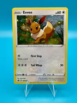Pokemon TCG 2021 Eevee SWSH095 Black Star Promo Holo Sword Shield DMG - Image 1