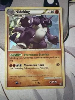 Pokemon Nidoking TCG Holo Rare Card HS-Triumphant 6/102 VLP/NM Condition - Image 1
