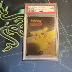 2000 Danone Pokemon Stadium Tip Shiny Gold PIKACHU PSA 9 #7/8 - Image 1