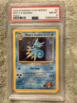 2000 POKEMON GYM HEROES - MISTY’S SEADRA HOLO - PSA NM-MT 8 #9 - Image 1