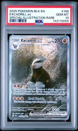 2025 POKEMON BLK EN-BLACK BOLT SPECIAL ILLUSTRATION RARE EXCADRILL EX PSA 10 - Image 1