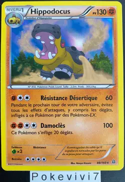 Carte Pokemon HIPPODOCUS 88/160 Holo XY5 Primo Choc FR - Image 1