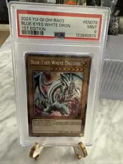 2024 Yu-gi-oh! Blue-Eyes White Dragon RA03-EN079 Platinum PSA 9 Mint - Image 3