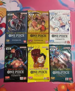 One Piece Booster Pack Lot (6 packs, OP-03 OP-04 OP-05 OP-06 OP-07 OP-08) - Image 1