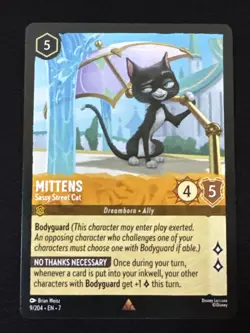 Mittens Sassy Street Cat 9/204 Non Foil -Near Mint- Lorcana TCG - Image 1