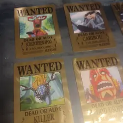 Straw Hat Pirate Crew✨9 One Piece Wanted Poster Gold Card Collectible✨ - Image 2