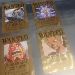 Straw Hat Pirate Crew✨9 One Piece Wanted Poster Gold Card Collectible✨ - Image 3