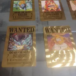Straw Hat Pirate Crew✨9 One Piece Wanted Poster Gold Card Collectible✨ - Image 4