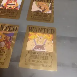 Straw Hat Pirate Crew✨9 One Piece Wanted Poster Gold Card Collectible✨ - Image 5