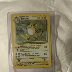 Pokemon Raichu Base Set Holo Rare 80 HP Card 14/102 1999 Wizards of the Coast - Image 1
