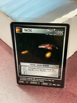 Star Trek CCG 1E RoA FERENGI ENERGY WEAPON Card NEVER PLAYED - Image 1