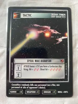 Star Trek CCG 1E Blaze of Glory SPIRAL-WAVE DISRUPTOR Card NEVER PLAYED - Image 1
