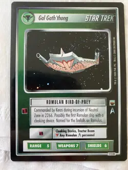 Star Trek CCG 1E TwT GAL GATH'THONG Rare Card NEVER PLAYED - Image 1