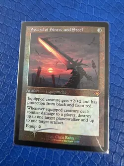 MTG - Sword of Sinew and Steel - Foil - Retro Frame, Modern Horizons 2 Magic NM - Image 1