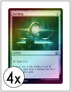 4x Sol Ring, Foil, Foundations Commander, Magic the Gathering MTG NM - Image 1