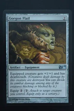 Magic The Gathering MTG GORGON FLAIL Magic 2010 (M10) LP Lightly Played - Image 1