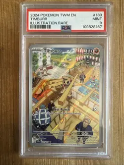 Timburr 183/167 Illustration Rare Pokemon TCG Twilight Masquerade PSA 9 - Image 1