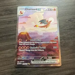 Pokemon Charizard ex 199/165 Scarlet & Violet 151 Full Art Holo 330 HP Rare Card - Image 1