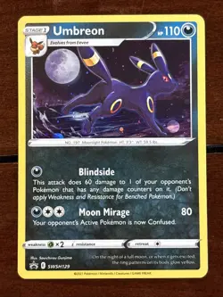 Pokemon Sword & Shield Promo Umbreon SWSH129 Cosmo Holo - Image 1