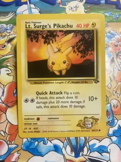 Lt. Surge's Pikachu 84/132 Common Gym Challenge Pokemon TCG - Image 1
