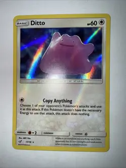 Ditto 17/18 Holo Rare Holo NM Pokemon Detective Pikachu - Image 1