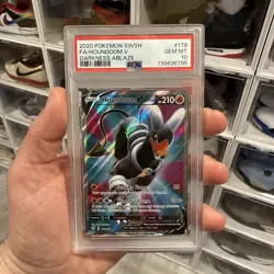 Pokemon Darkness Ablaze Full Art Houndoom V Ultra Rare 178/189 PSA 10 Gem - Image 2