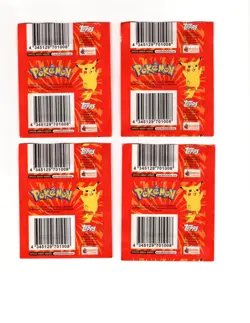 Lot 4x Sealed 1999 Topps Merlin Pokemon Stickers Pack Series 1 Ash & Pikachu 6/P - Image 2