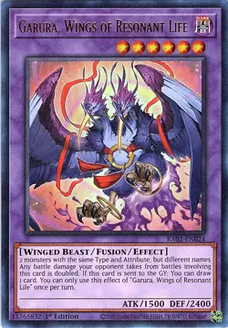 Yugioh: Garura, Wings of Resonant Life - RA02-EN024 Ultra Rare 1st Edition NM - Image 1