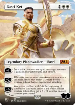 MTG Basri Ket - Foil - Borderless, Core Set 2021, Lightly Played, English - Image 1